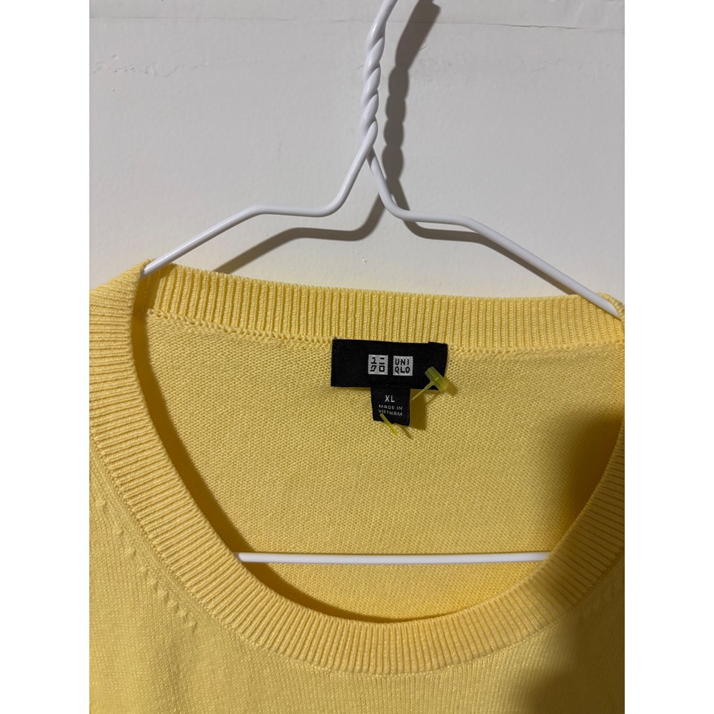 Uniqlo Mens Yellow Crew Neck Cotton Knit Sweater XL 351-445578 - Picture 4 of 6